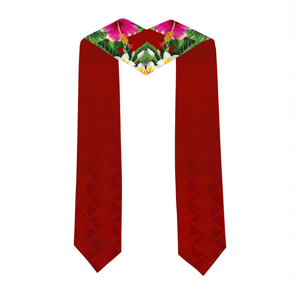 Hawaii Graduation Stole Custom Waialua High and Intermediate School Class 2026 Tropical Hibiscus Island Style