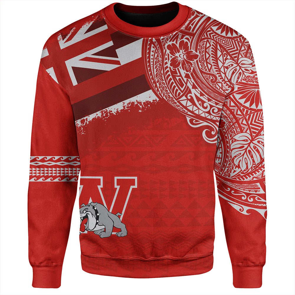 Hawaii Sweatshirt Waialua High and Intermediate School With Crest Style