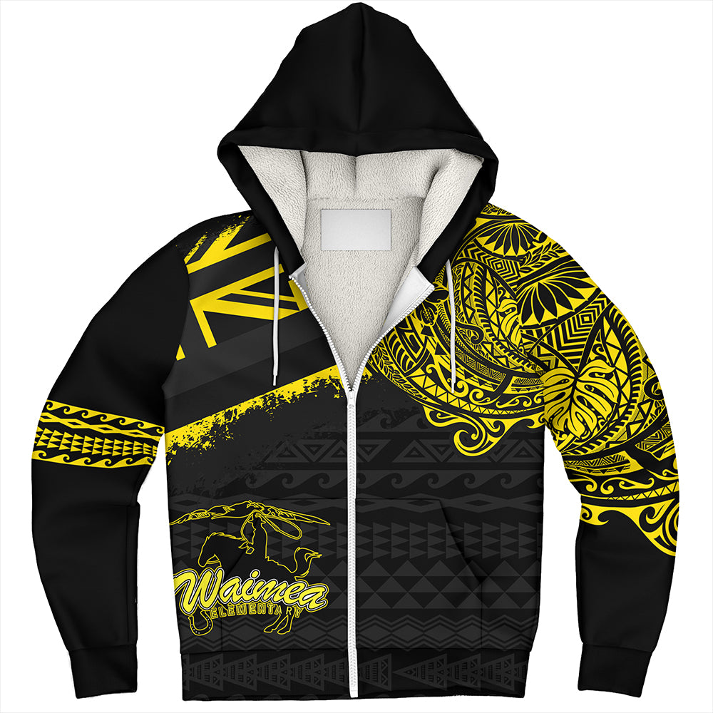 Hawaii Sherpa Hoodie Waimea Elementary School With Crest Style