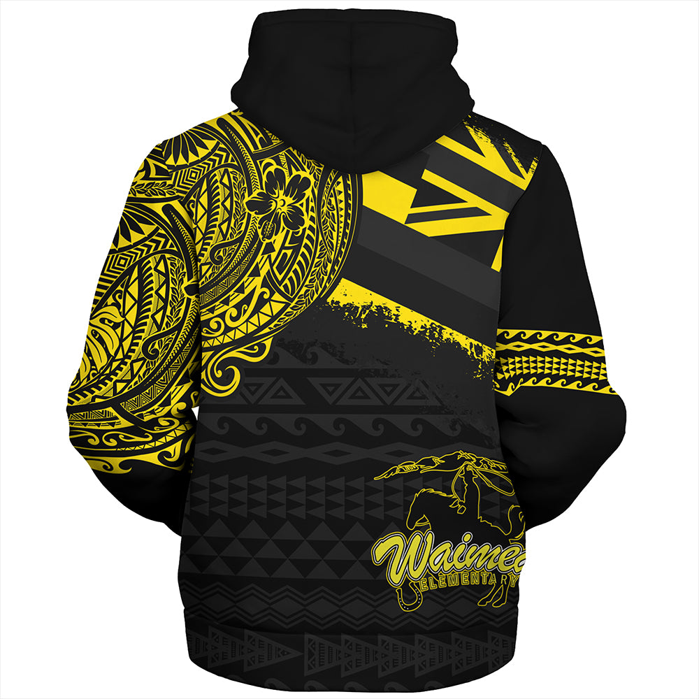 Hawaii Sherpa Hoodie Waimea Elementary School With Crest Style