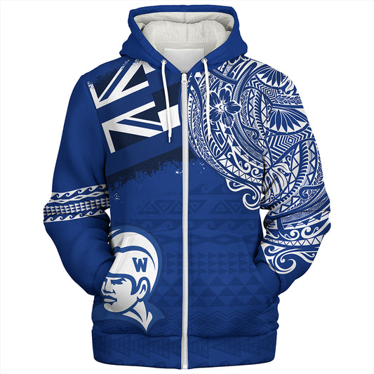 Hawaii Sherpa Hoodie Waimea High School With Crest Style