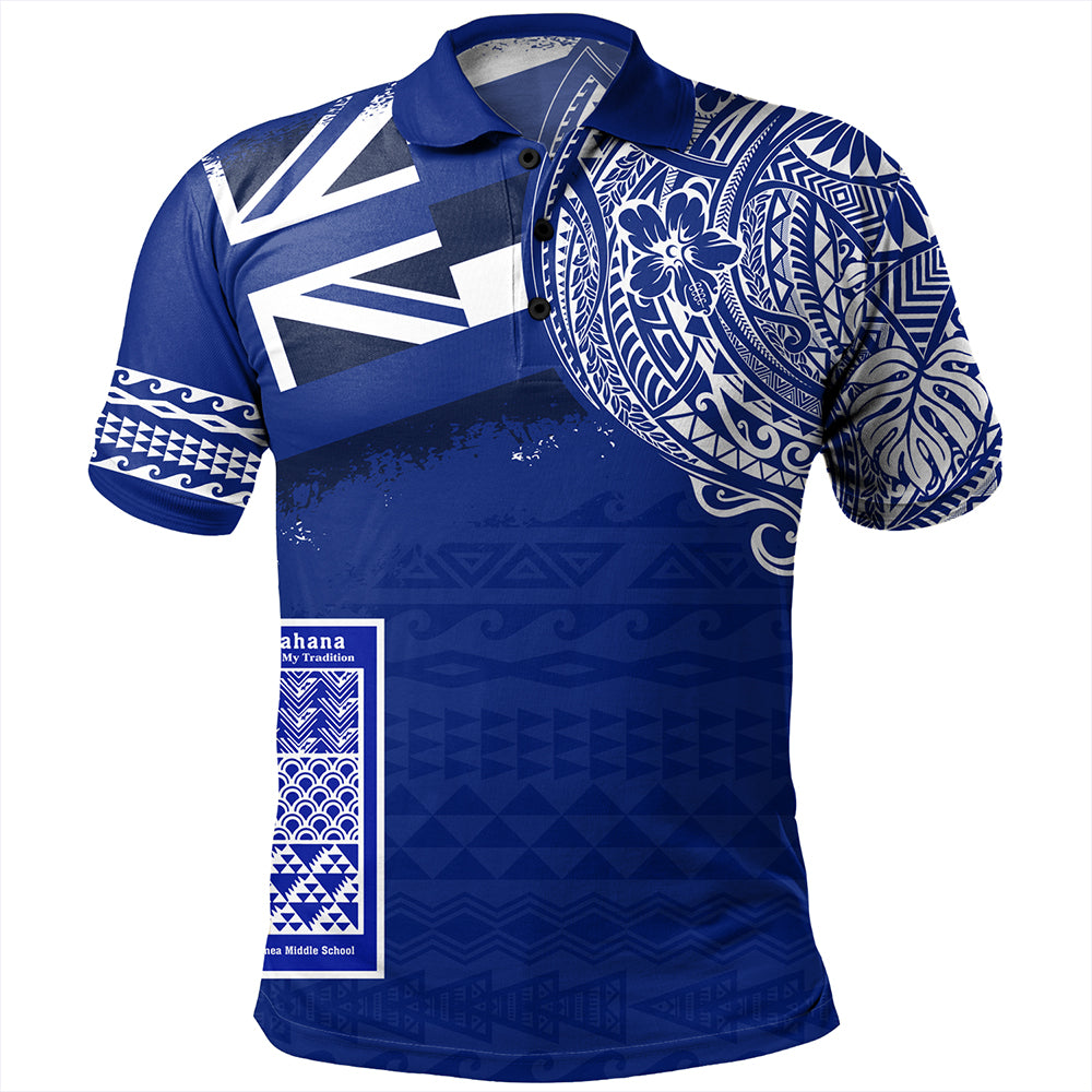 Hawaii Polo Shirt Waimea Middle Public Conversion Charter School With Crest Style