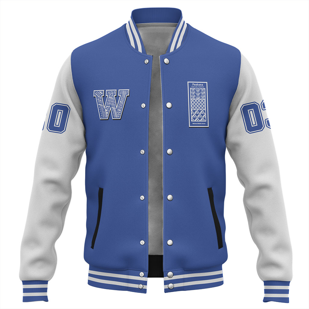 Hawaii Baseball Jacket Waimea Middle Public Conversion Charter School Polynesian Letters Style