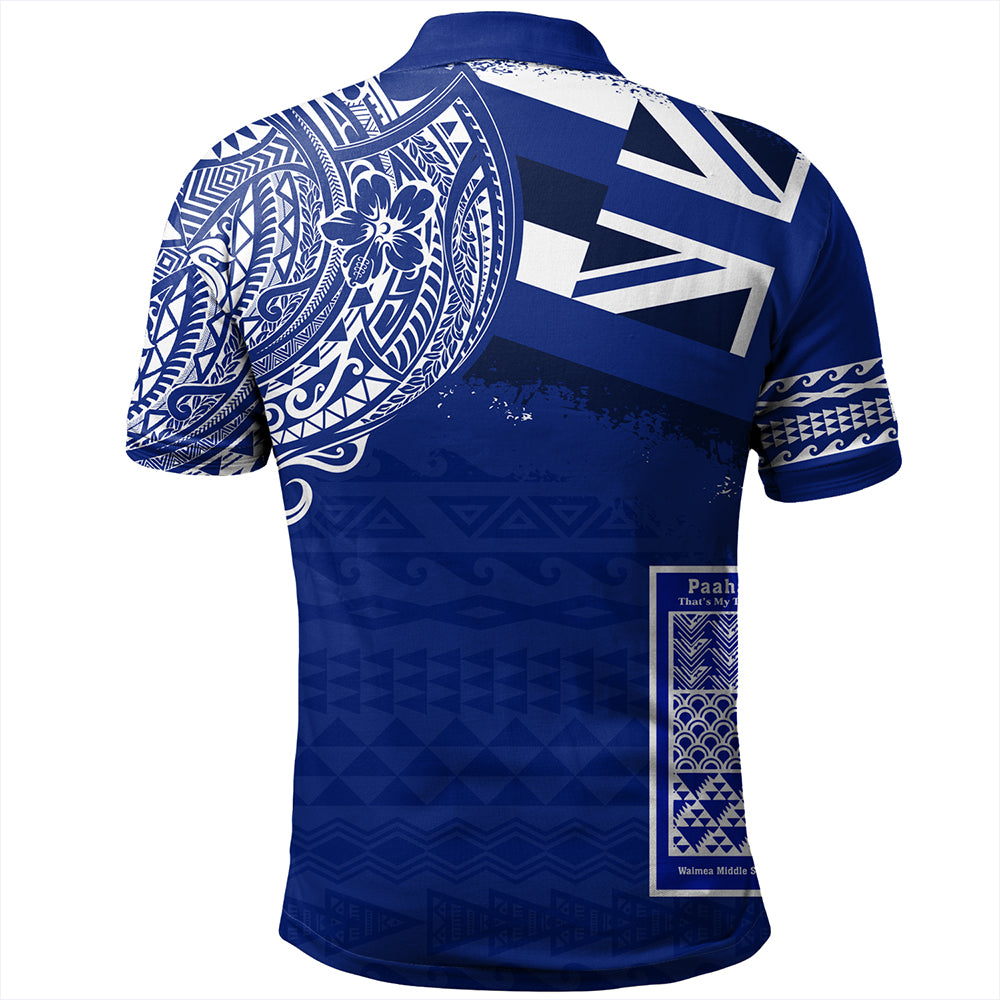 Hawaii Polo Shirt Waimea Middle Public Conversion Charter School With Crest Style