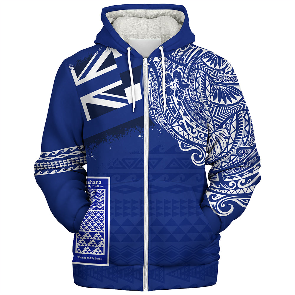 Hawaii Sherpa Hoodie Waimea Middle Public Conversion Charter School With Crest Style