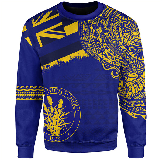 Hawaii Sweatshirt Waipahu High School With Crest Style