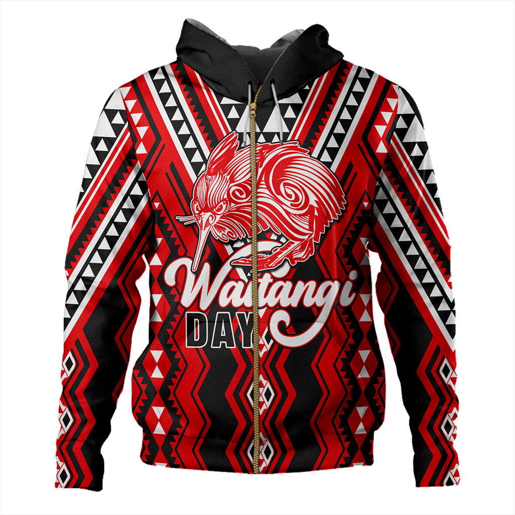 New Zealand Hoodie Waitangi Day Kiwi Bird Pattern Fabric