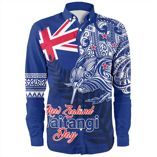New Zealand Long Sleeve Shirt Waitangi Day Maori Tribal Flag With Symbol National