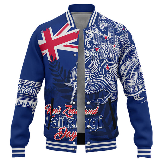 New Zealand Baseball Jacket Waitangi Day Maori Tribal Flag With Symbol National