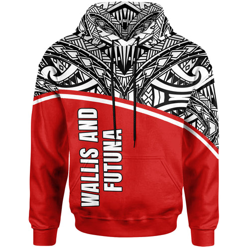 Wallis And Futuna All Over Hoodie - Polynesian Curve Style