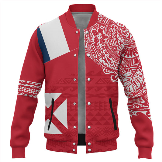 Wallis And Futuna Baseball Jacket Polynesian Flag With Coat Of Arms