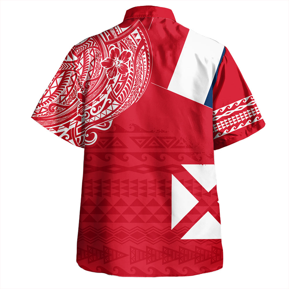 Wallis And Futuna Hawaiian Shirt Polynesian Flag With Coat Of Arms
