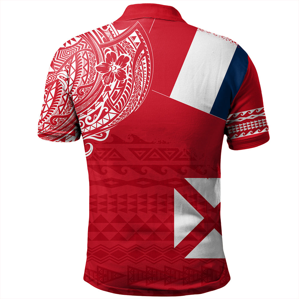 Wallis And Futuna Polo Shirt Polynesian Flag With Coat Of Arms