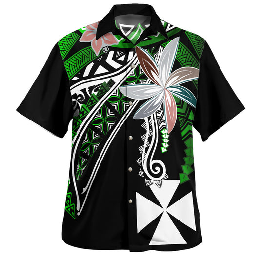 Wallis And Futuna Hawaiian Shirt Custom Personalised Fanciful Forest Green