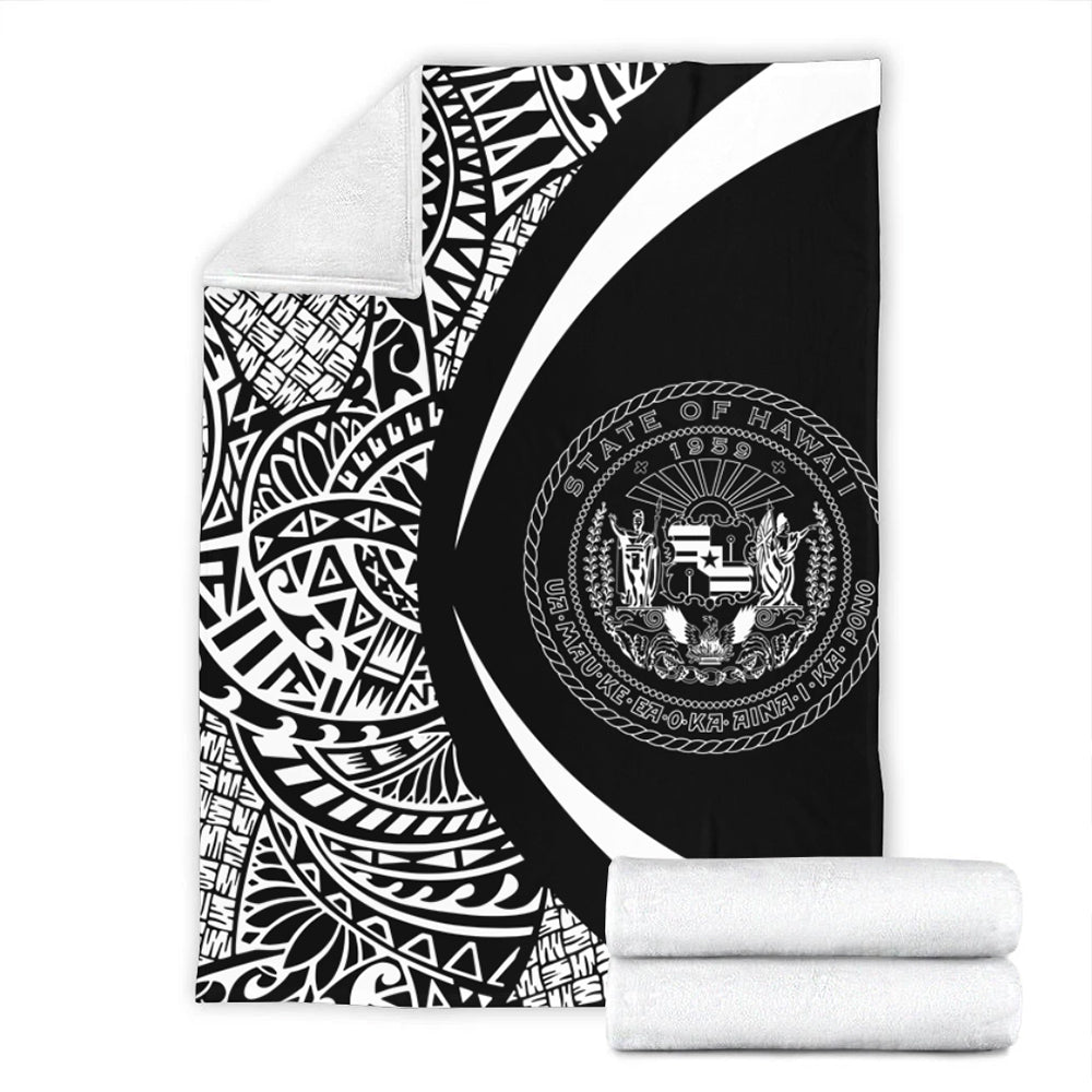 Hawaii Premium Blanket Coat Of Arm Lauhala White Circle