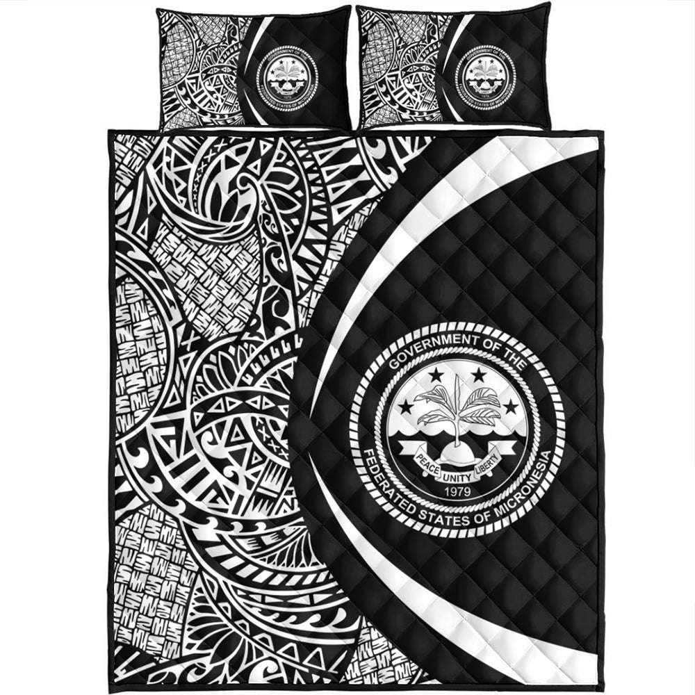 Federated States Of Micronesia Quilt Bed Set Lauhala White Circle Style