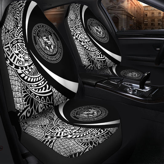 Hawaii Car Seat Covers Coat Of Arm Lauhala White Circle
