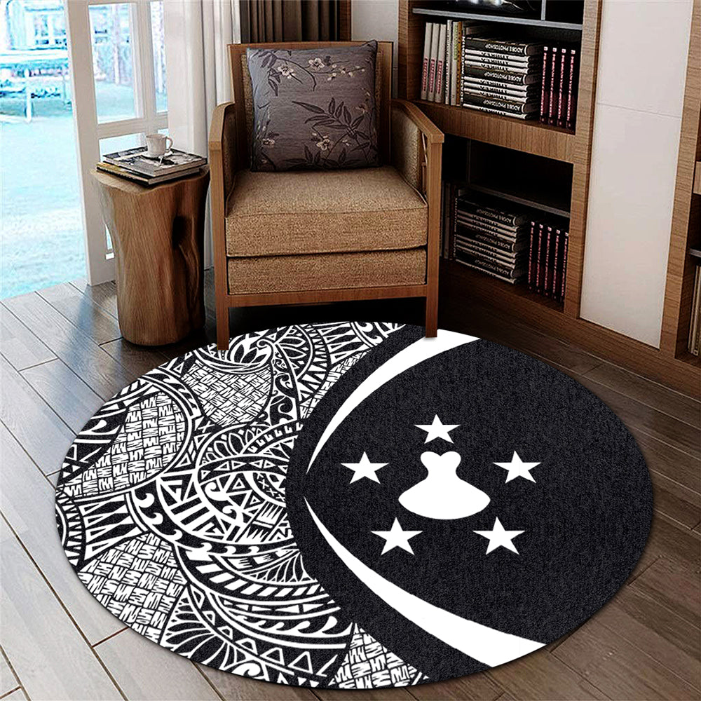 Austral Islands Round Rug Lauhala White Circle Style
