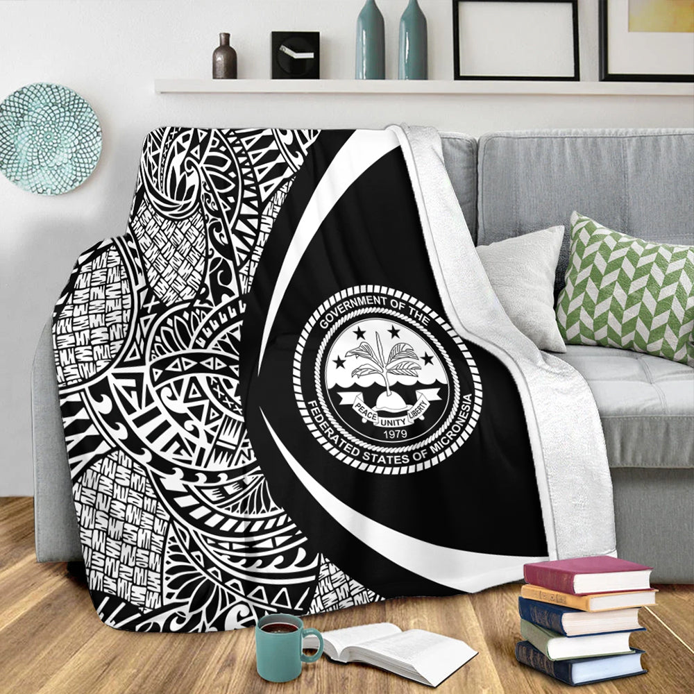 Federated States Of Micronesia Premium Blanket Lauhala Gold Circle Style