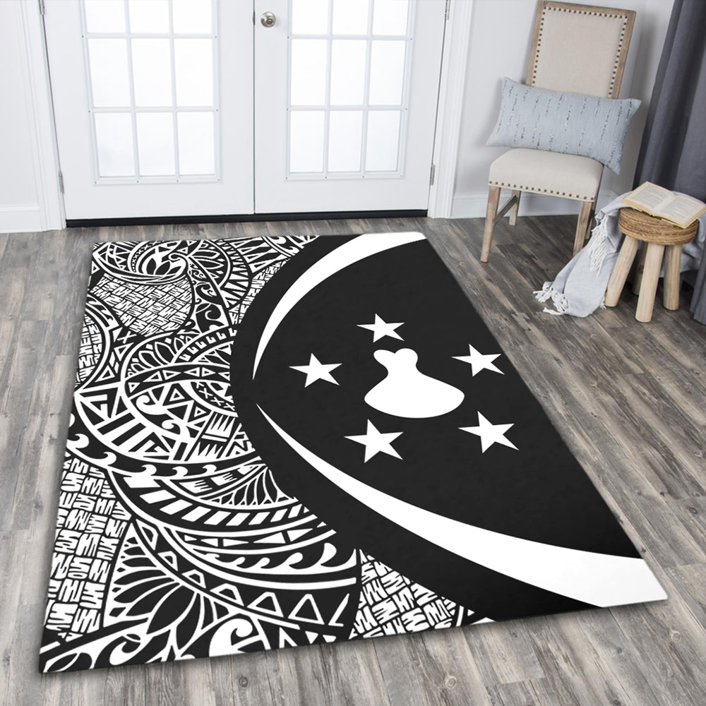 Austral Islands Area Rug Lauhala White Circle Style