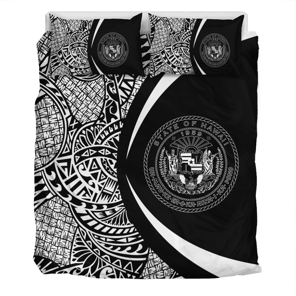 Hawaii Bedding Set Coat Of Arm Lauhala White Circle