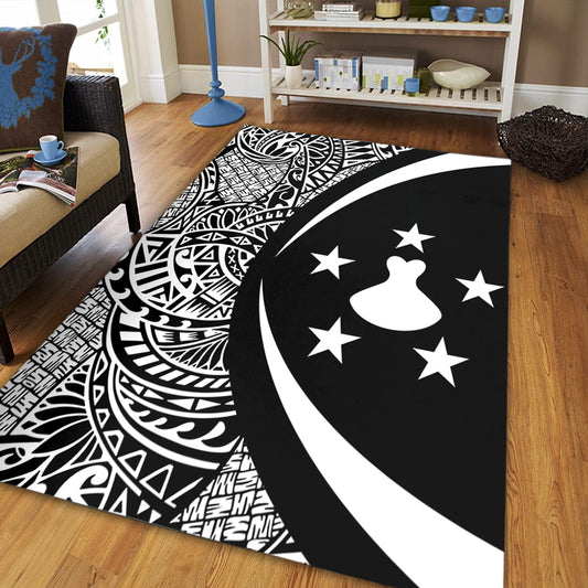 Austral Islands Area Rug Lauhala White Circle Style