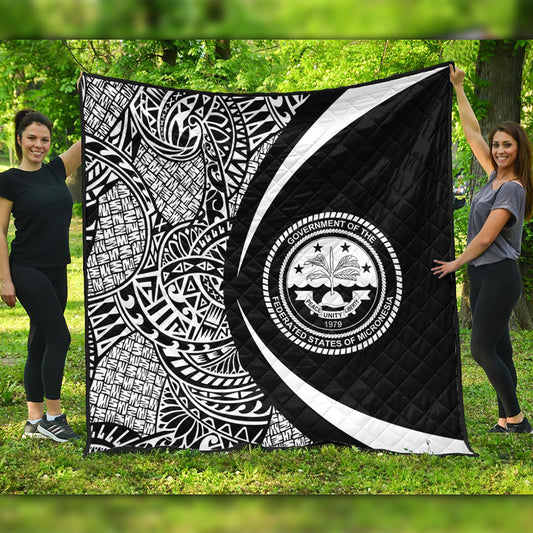 Federated States Of Micronesia Premium Quilt Lauhala White Circle Style