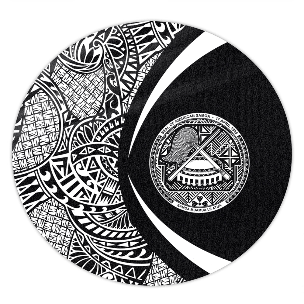 American Samoa Round Rug Lauhala White Circle Style