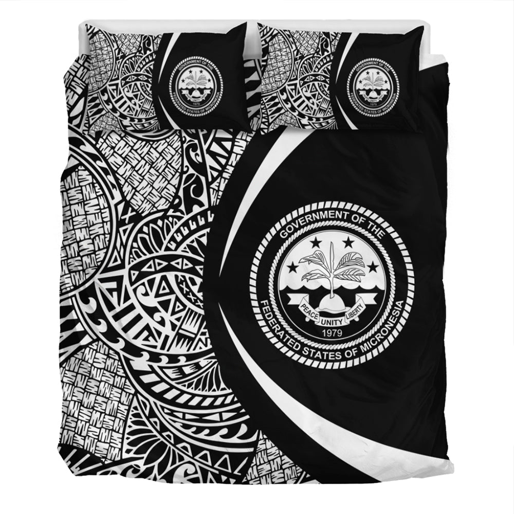 Federated States Of Micronesia Bedding Set Lauhala Gold Circle Style