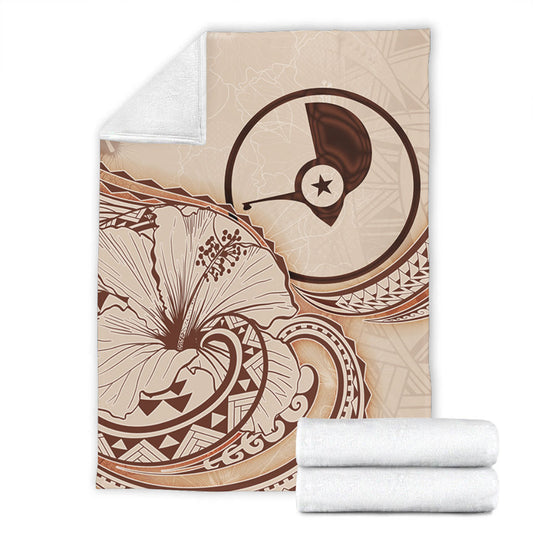 Yap State Premium Blanket Hibiscus Flower Vintage Style