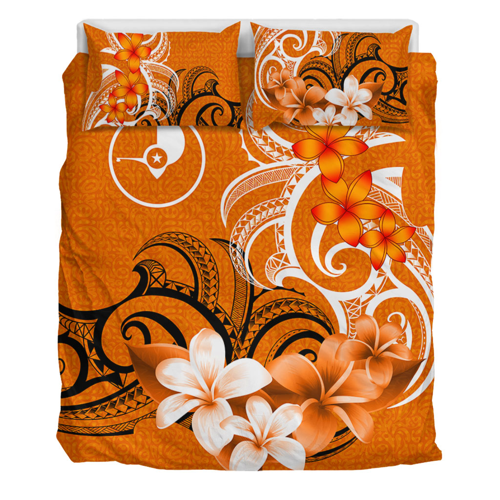 Yap State Bedding Set Polynesian Floral Spirit Orange