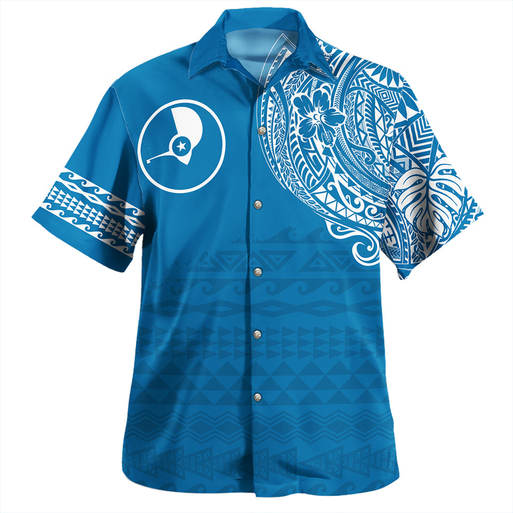 Nauru Hawaiian Shirt Flag Color With Traditional Patterns