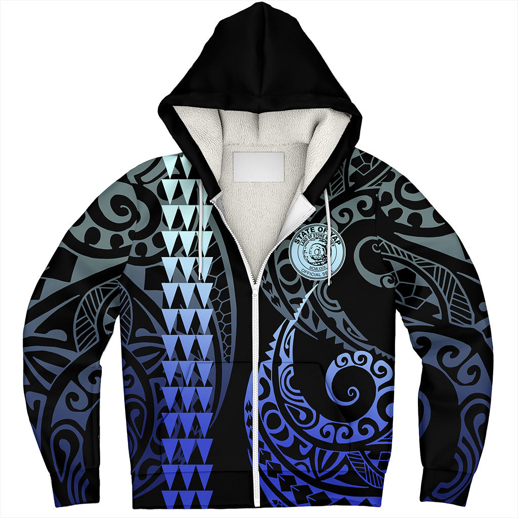 Yap State Sherpa Hoodie Kakau Style