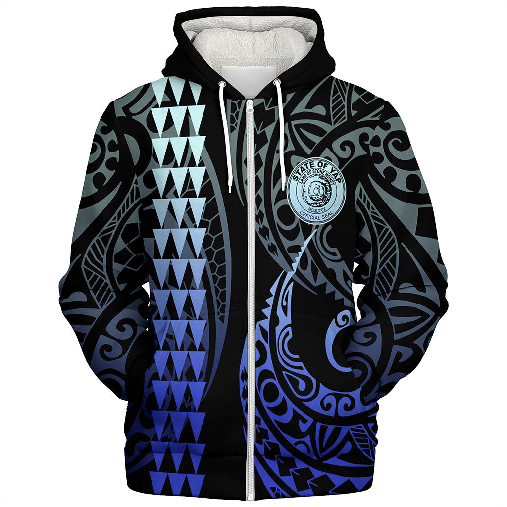 Yap State Sherpa Hoodie Kakau Style