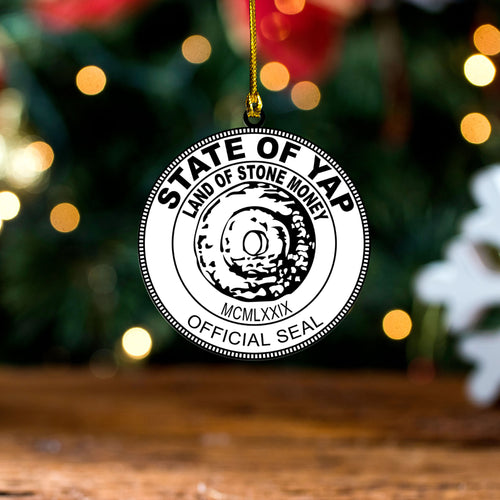 Yap State Acrylic And Wooden Ornament Coat Of Arms