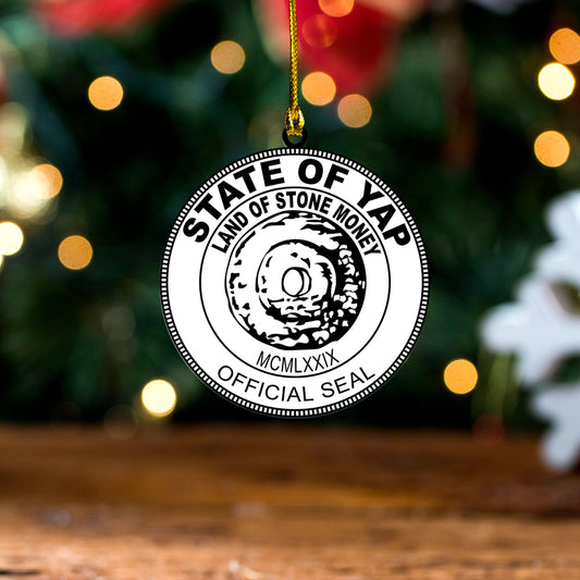 Yap State Acrylic And Wooden Ornament Coat Of Arms