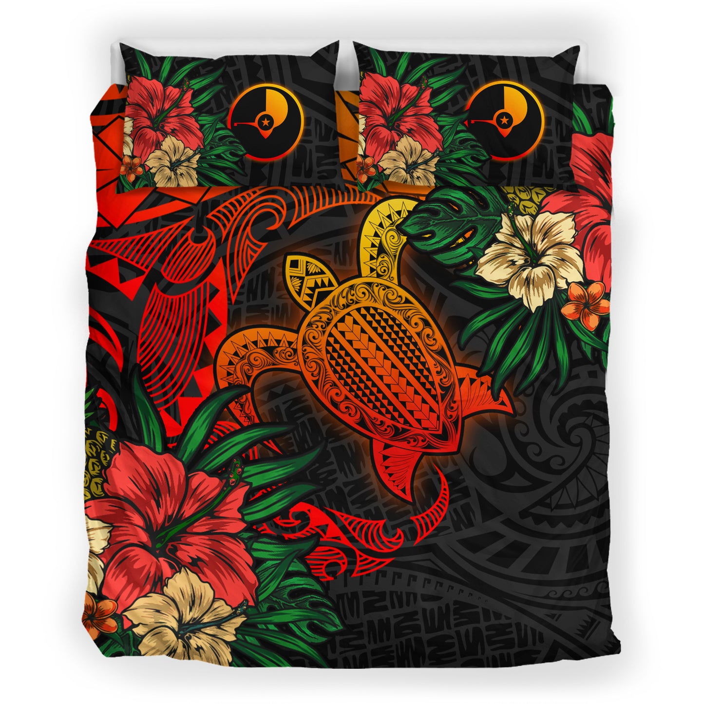 Yap Bedding Set - Yap Polynesian Turtle Tropical Bedding Set