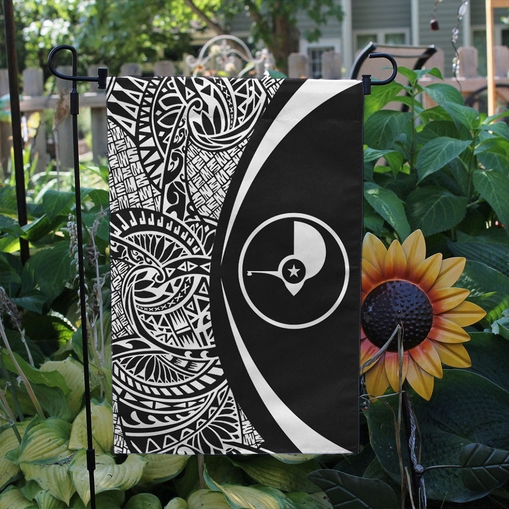 Yap State Garden Flag Lauhala Circle White