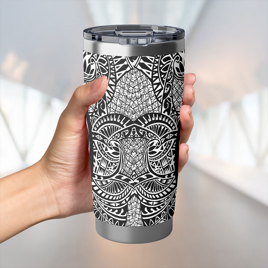 Yap State Tumbler Lauhala Circle Style White