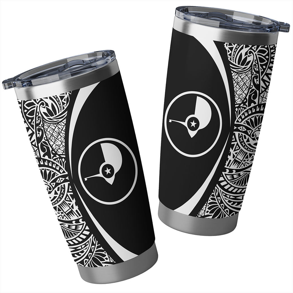 Yap State Tumbler Lauhala Circle Style White