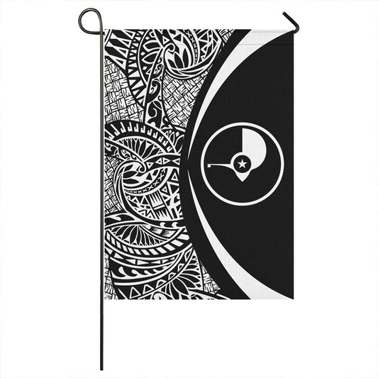 Yap State Garden Flag Lauhala Circle White