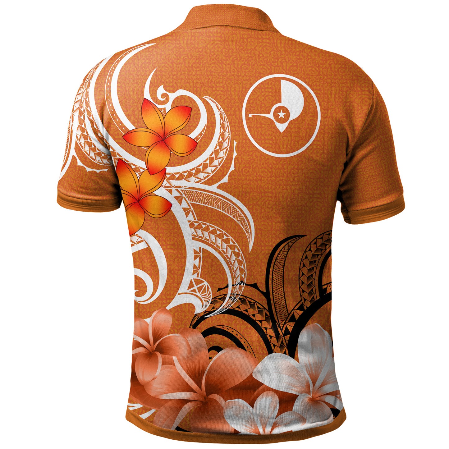 Yap State Polo Shirt Custom Personalised Floral Spirit Orange