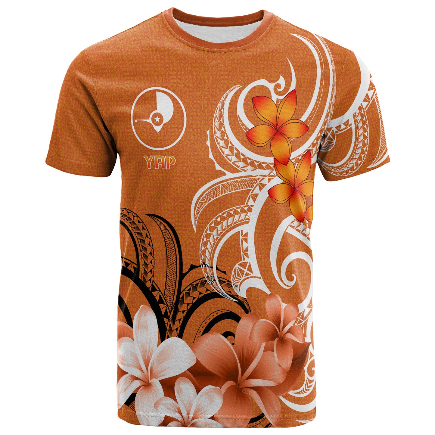Yap State T-Shirt Custom Personalised Floral Spirit Orange