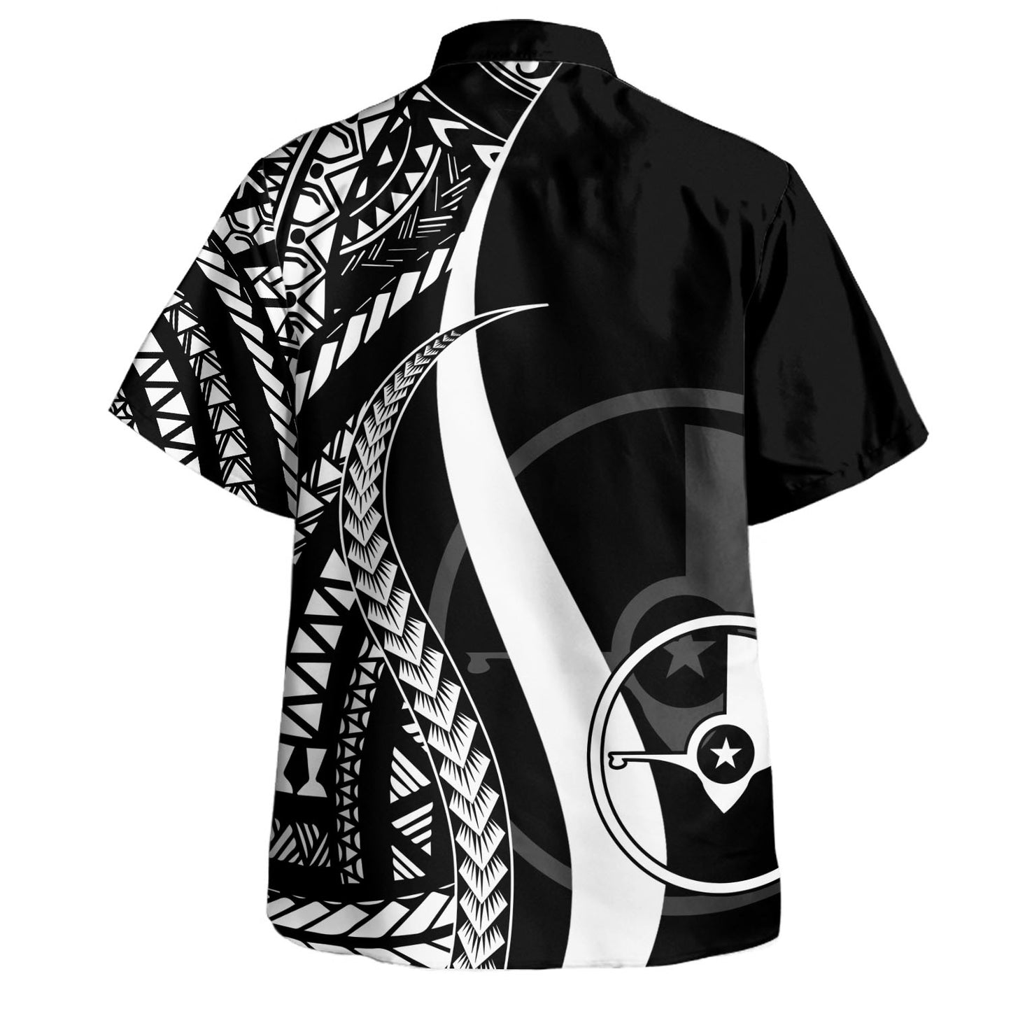 Yap Combo Dress And Shirt - Micronesian Tentacle Tribal Pattern White