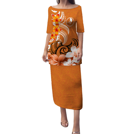 Yap State Puletasi Floral Spirit Orange