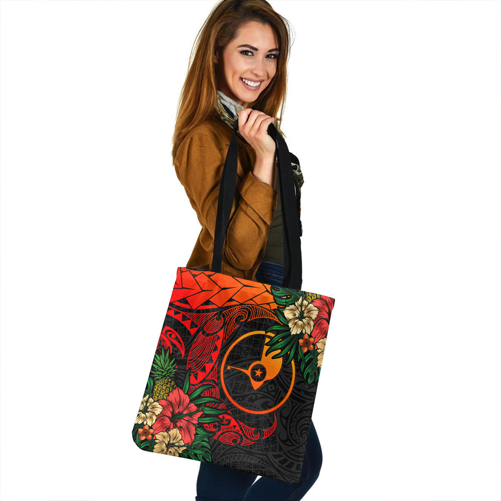 Yap State Tote Bag Polynesian Turtle Tropical
