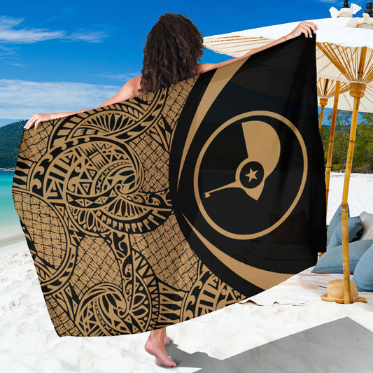 Yap State Sarong Coat Of Arm Lauhala Circle Gold