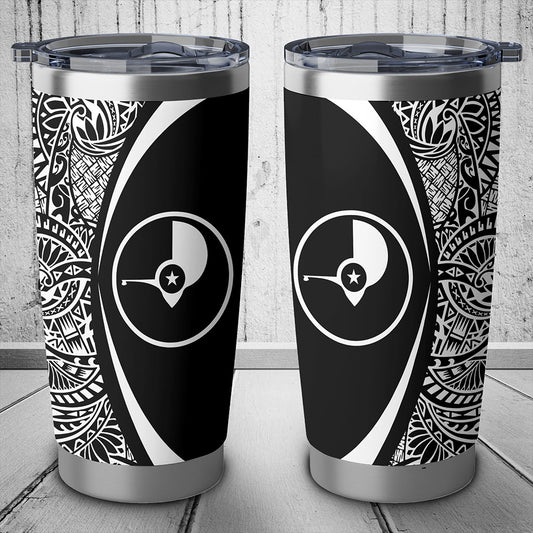 Yap State Tumbler Lauhala Circle Style White