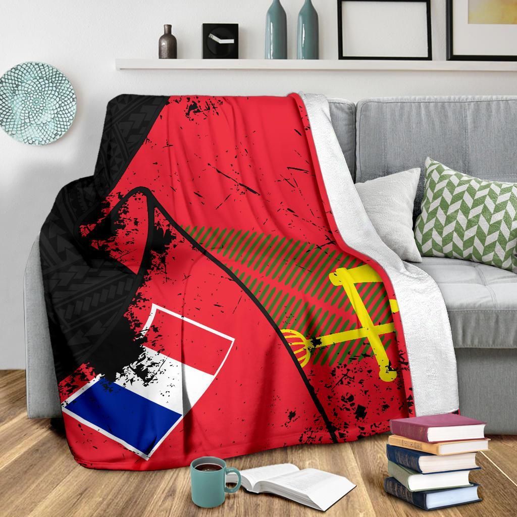 Wallis and Futuna Blanket - Alo Special Grunge Flag