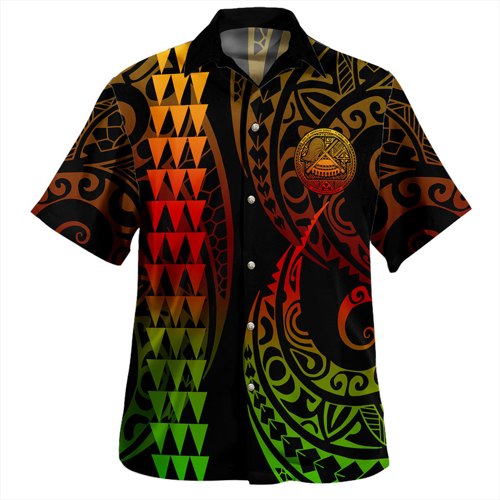 American Samoa Hawaiian Shirt Kakau Style